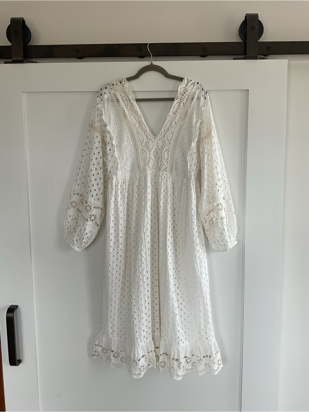 Anthropologie Forever That Girl White Lace Midi Dress Size Medium - Picture 3 of 15
